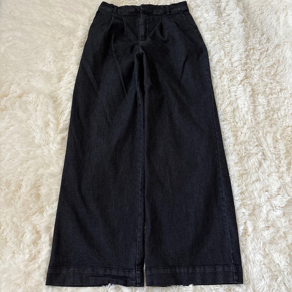 Prologue Black Wide Leg Pleated Trousers High Rise Office Siren Work Pants Sz 2